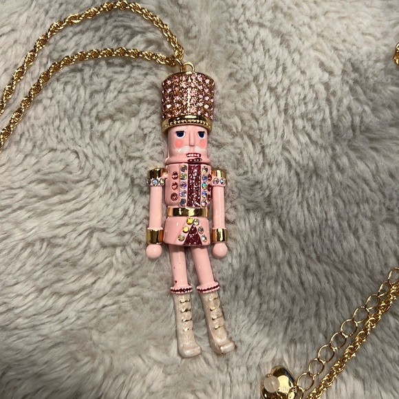 Betsey Johnson pink NUTCRACKER necklace NTW